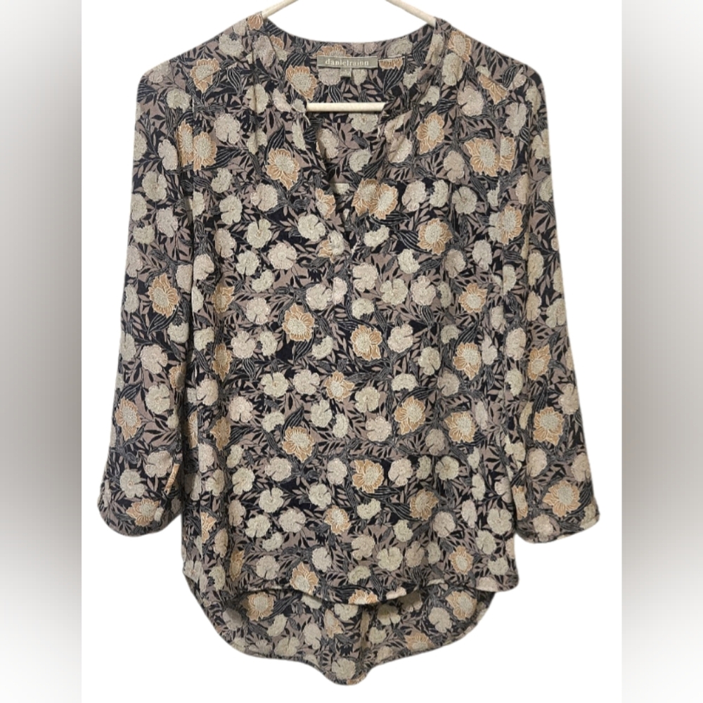 Daniel Rainn Floral Print Popover Blouse